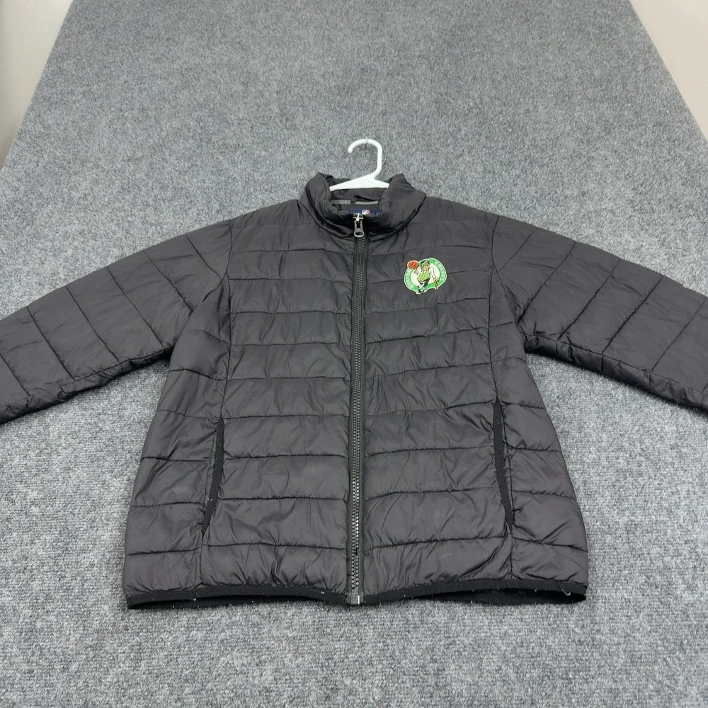 Boston Celtics G-III Sports Puffer Jacket Youth M Black Nylon Full Zip Sports‎
